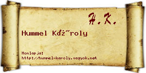 Hummel Károly névjegykártya