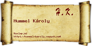 Hummel Károly névjegykártya