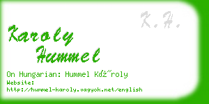 karoly hummel business card